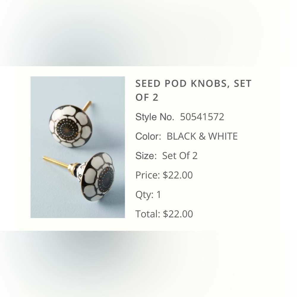 Anthropologie Seed Pod Knobs - Picture 2 of 9